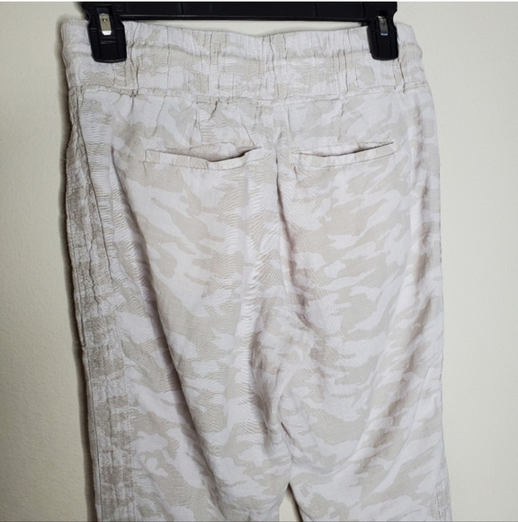 Athleta Tan Beige Camo Print High Rise Cabo Tide Linen Jogger Pants - Picture 7 of 10